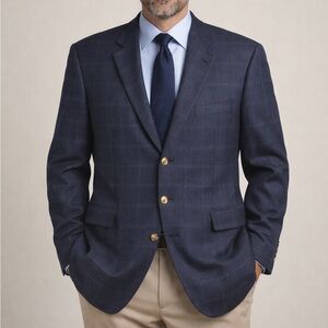 Pal Zileri Plaid 100% Wool Blazer 48R
